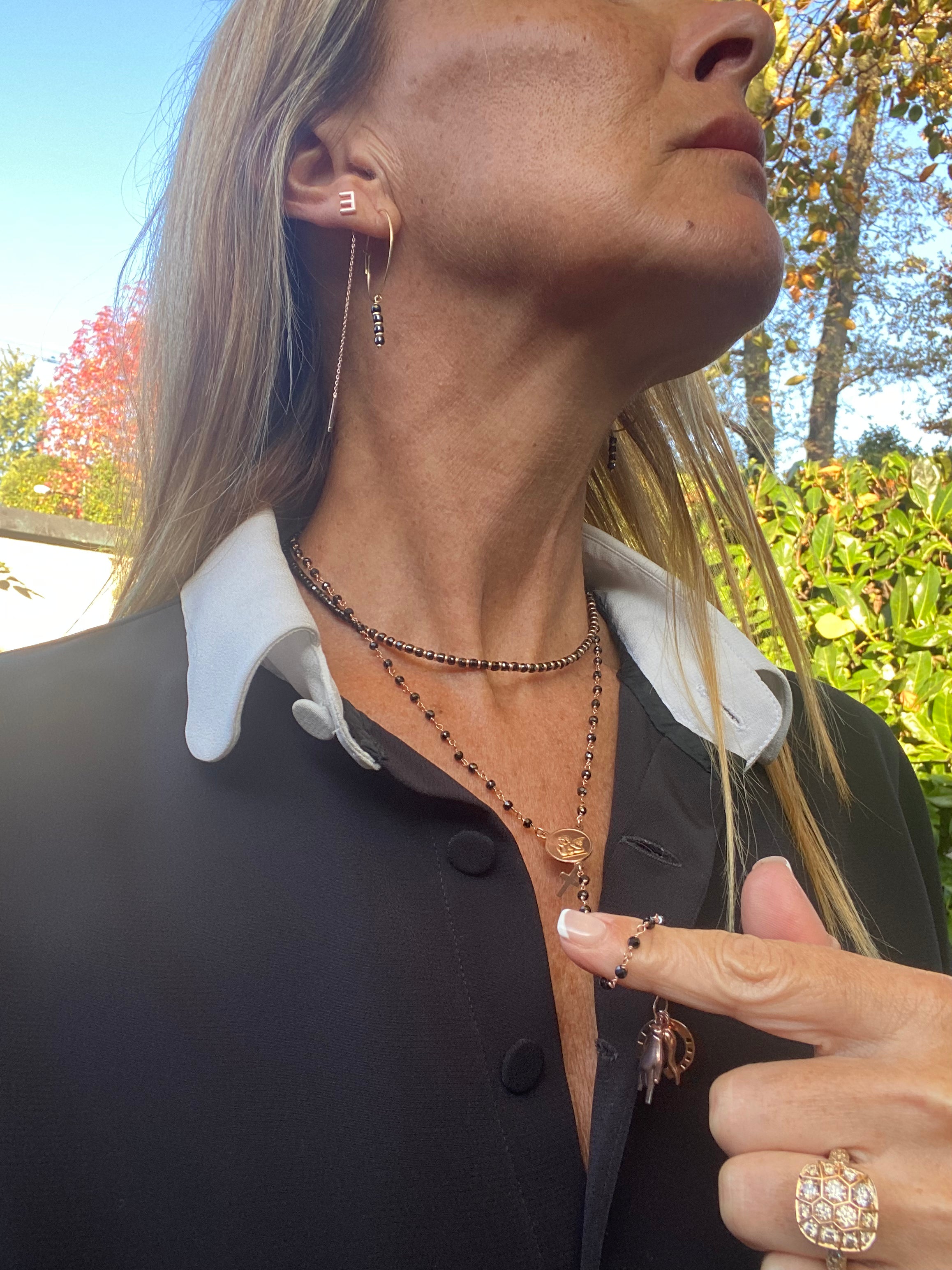 Rosario Amuleto Zircone Nero