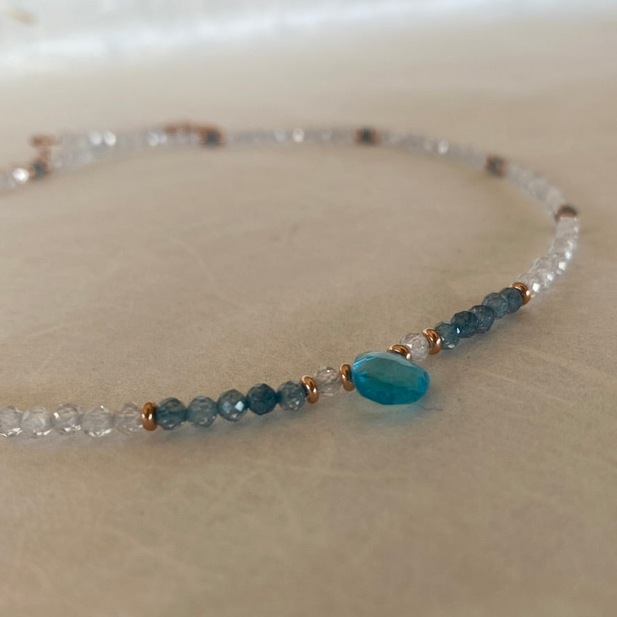 Girocollo Goccia Quarzo Azzurro