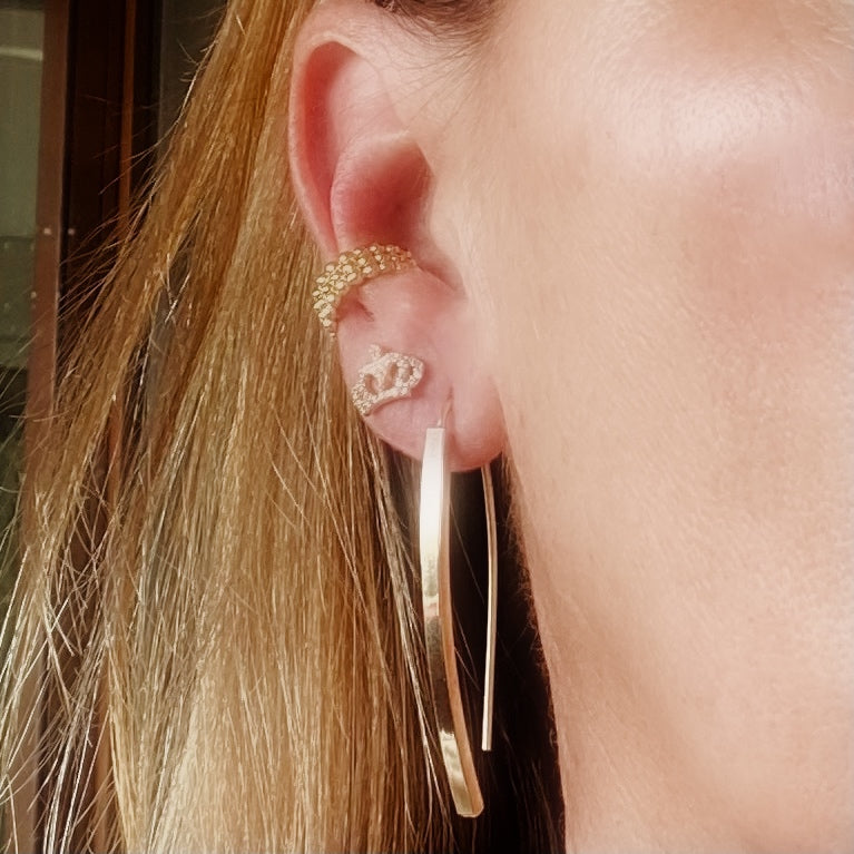 Ear Cuff a tre file di Palline