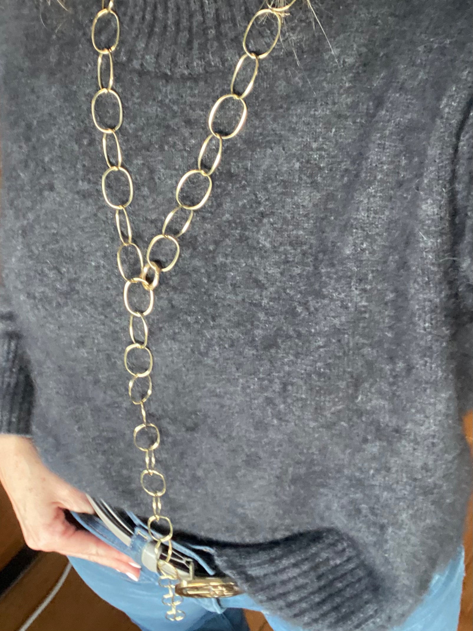 Collana Catena con Ovali Lisci Grandi