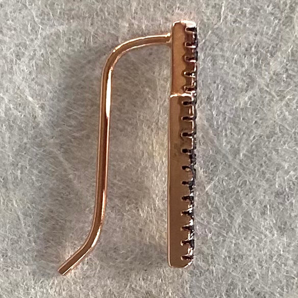 Ear Climber con Zirconi Neri a due file