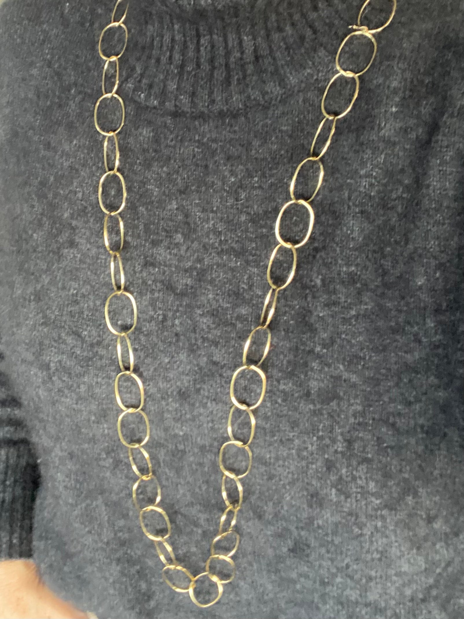 Collana Catena con Ovali Lisci Grandi