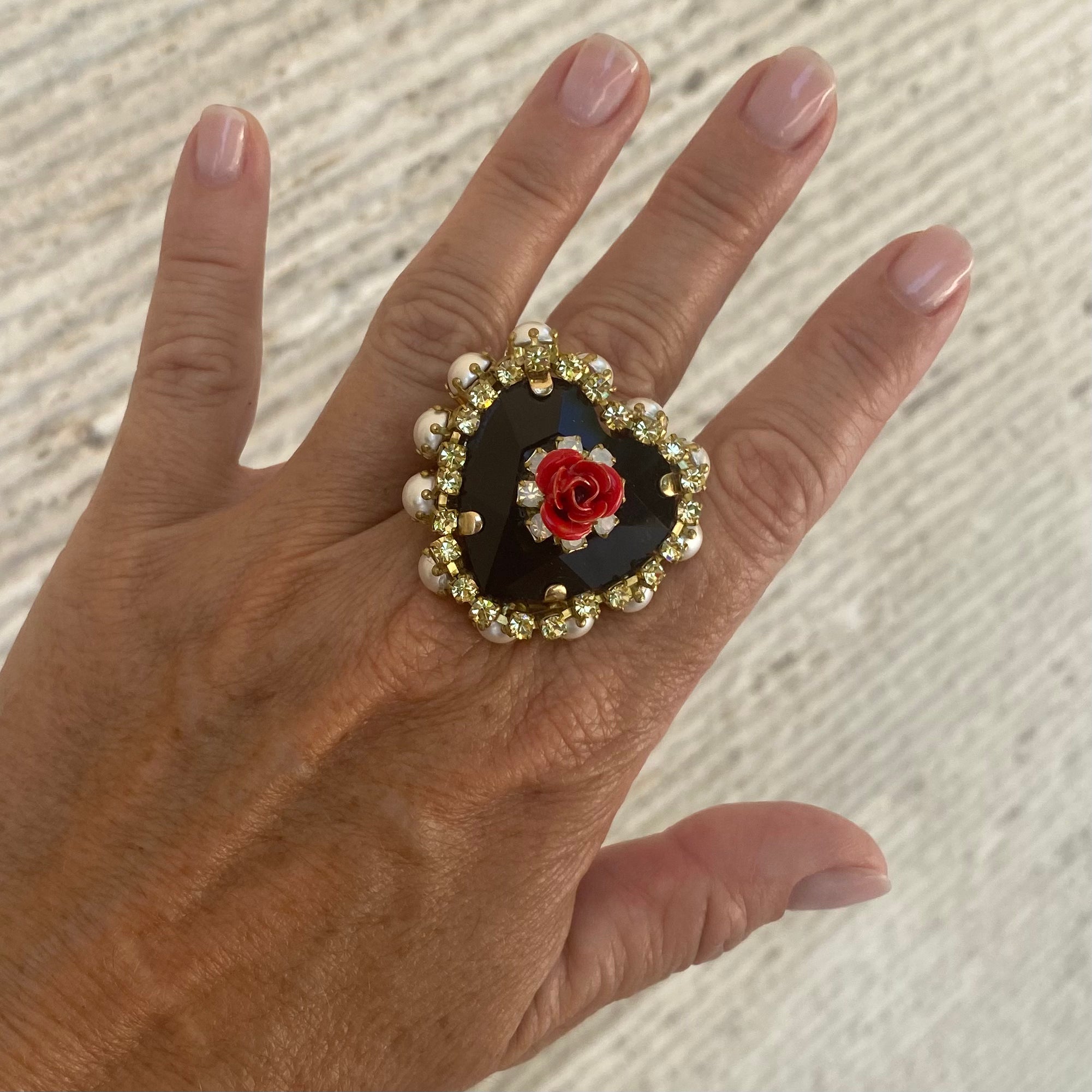 Anello Nome della Rosa nero