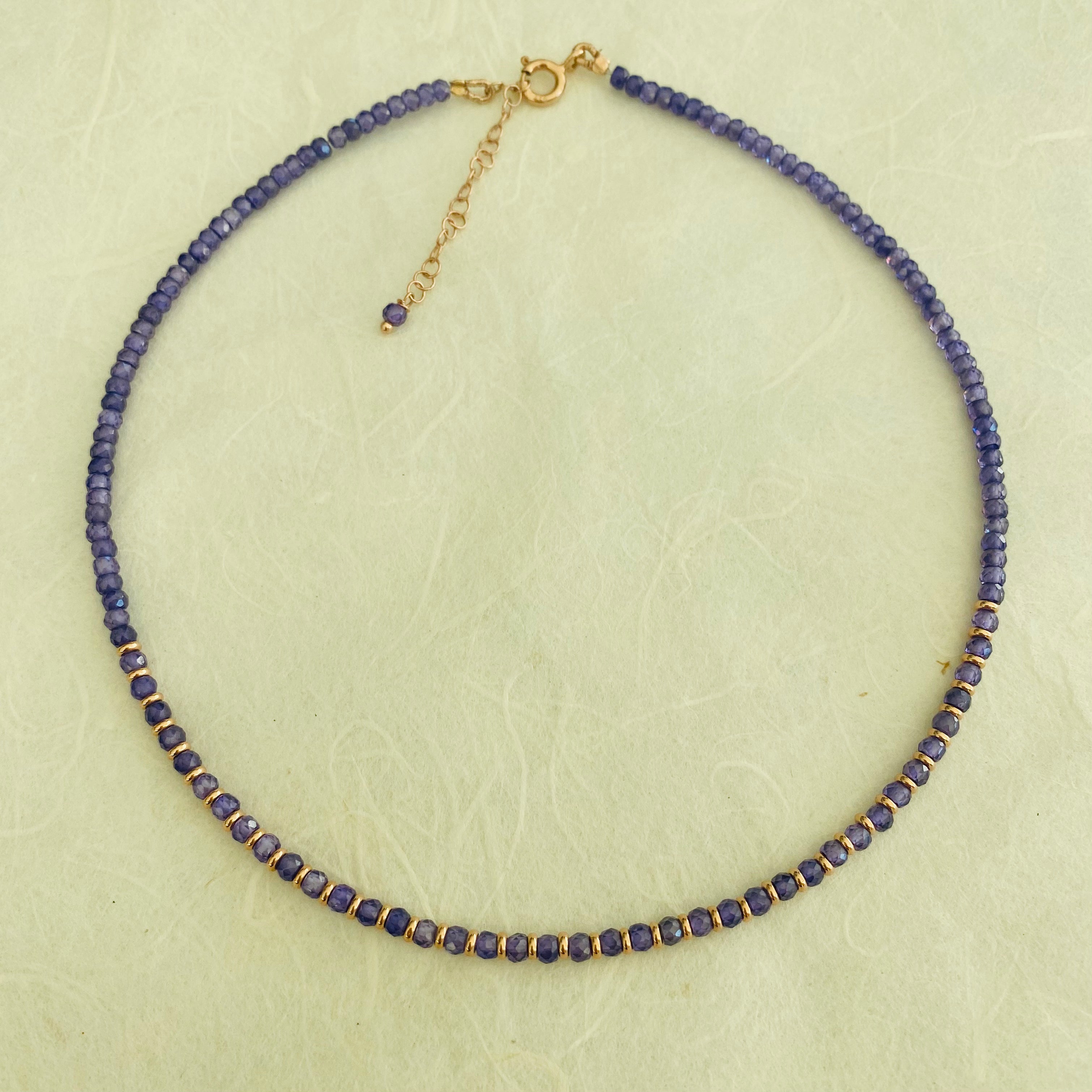 Girocollo Zirconi Viola e Rondelle d'Argento